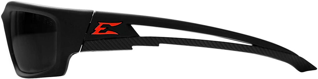 Edge Eyewear Kazbek TSK236  Torque Matte Black Frame with Red E Logo/Polarized Smoke Lens