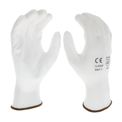 West Chester 713SUC G-Tek PosiGrip Seamless Knit Nylon with Polyurethane Coated Flat Grip on Palm and Fingers Gloves (One Dozen)