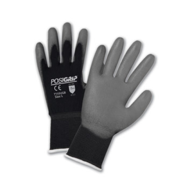 West Chester 715SUGB PosiGrip Gray PU Palm Coated Black Nylon Gloves (One Dozen) West Chester 715SUGB PosiGrip Gray PU Palm Coated Black Nylon Gloves (One Dozen)