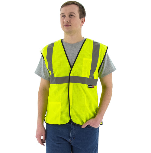Majestic 75-3255 Hi Vis Breakaway Mesh Vest2" Reflecting Strips, Yellow (Pack of 1)