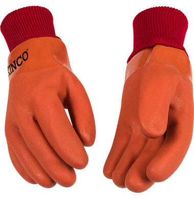 Kinco 8170 Acrylic Lined Sandy Finish PVC Knit Wrist Gloves (3 Pair)