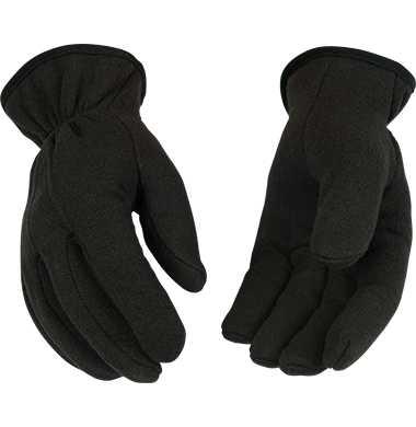 Kinco 820RL Brown 9 oz. Heavyweight Jersey Shirred Elastic Wrist Red Cotton Fleece Thermal Lining Gloves (One Dozen)
