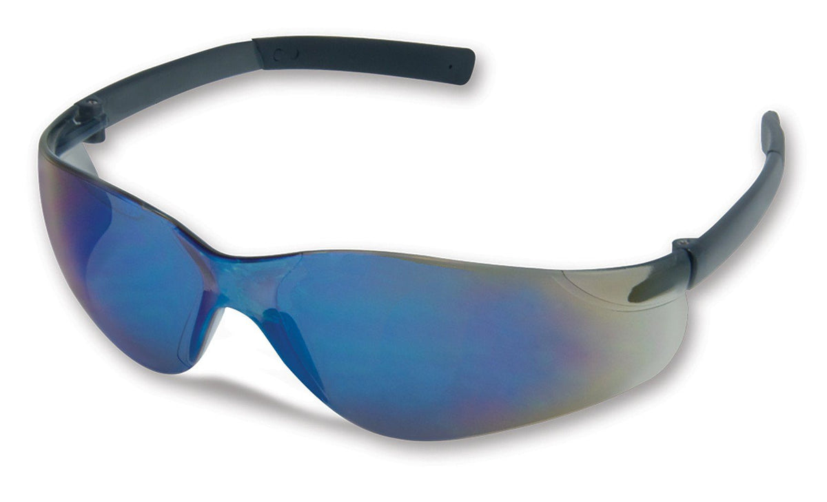 Majestic 85-1005BMR Hailstorm Soft Padded Temple Tips With Anti-Scratch Blue Mirror Lens Safety Glasses (One Dozen)