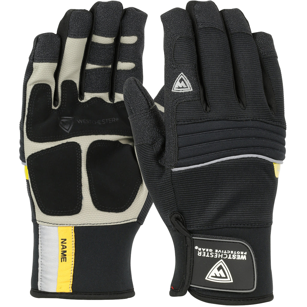 West Chester 96653 Pro Series Yeti Synthetic Leather Palm with Spandex Back and Fleece Lining Waterproof Liner Gloves (6 Pairs)