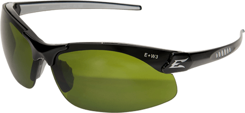 a welding safety glasses with yellow-green colored lens from Edge brand