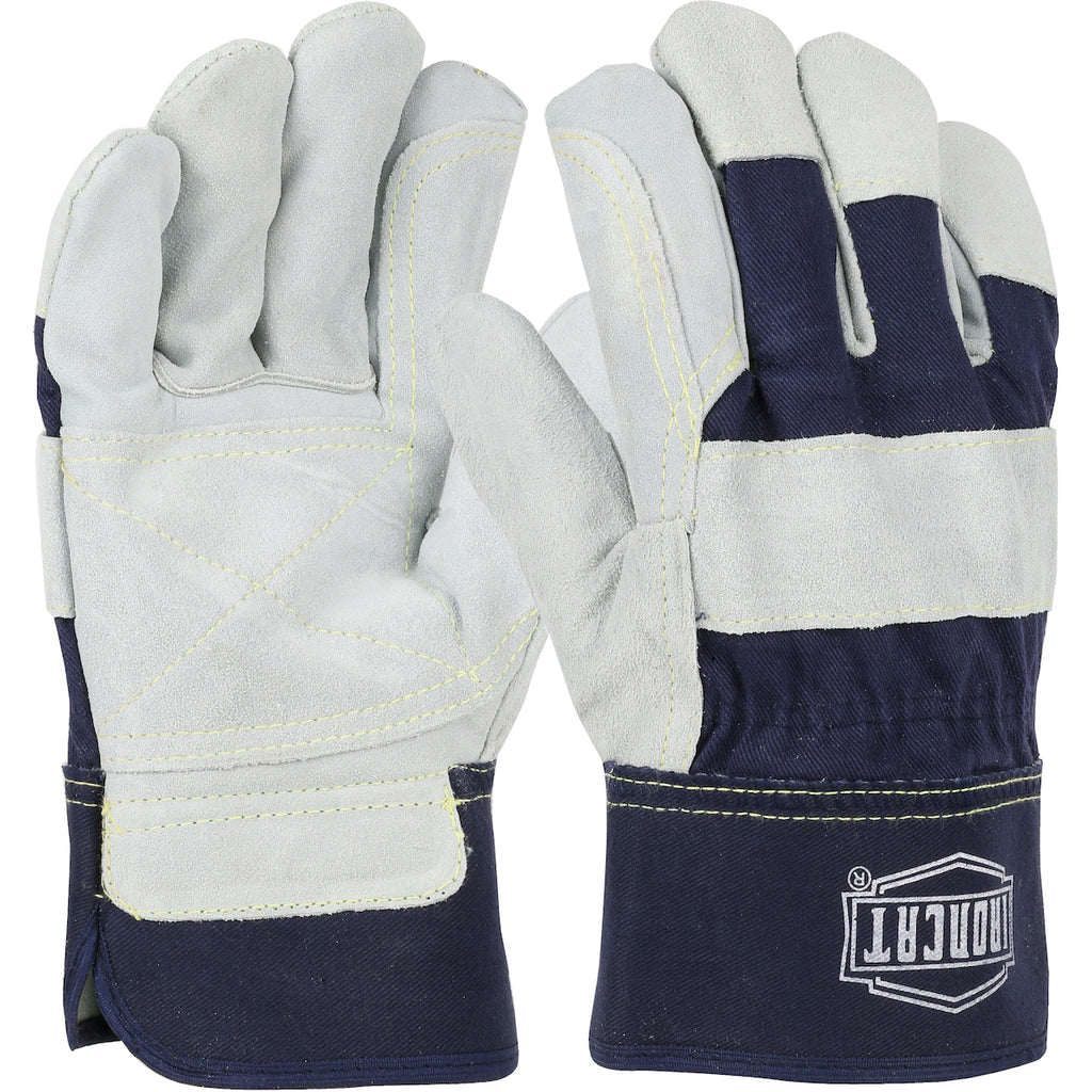 West Chester IC5DP Iron Cat Premium Leather Double Palm with Knuckle Strap Safety Cuff (One Dozen)