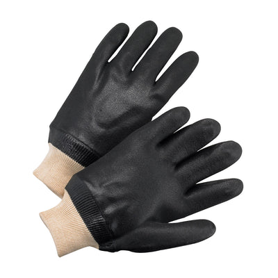 PIP J1007RF PVC Dipped Glove with Jersey Liner and Rough Sandy Finish Knit Wrist (One Dozen)
