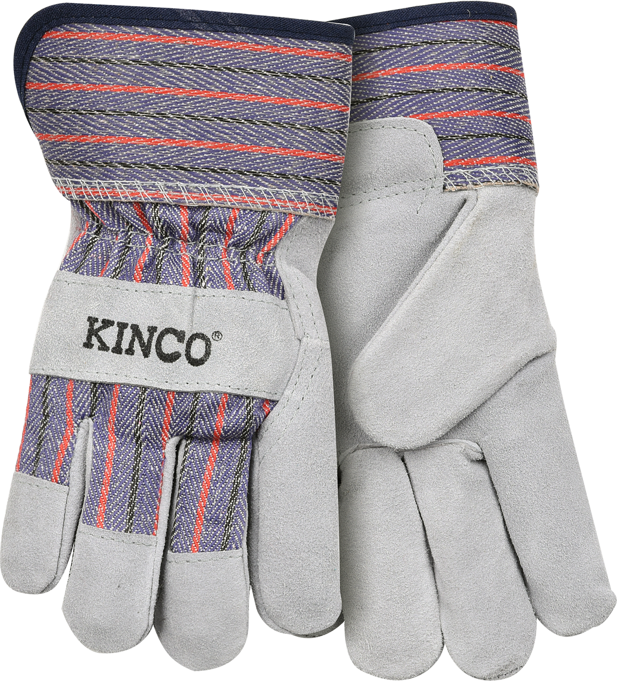 a white cotton-blend leather palm gloves from Kinco brand