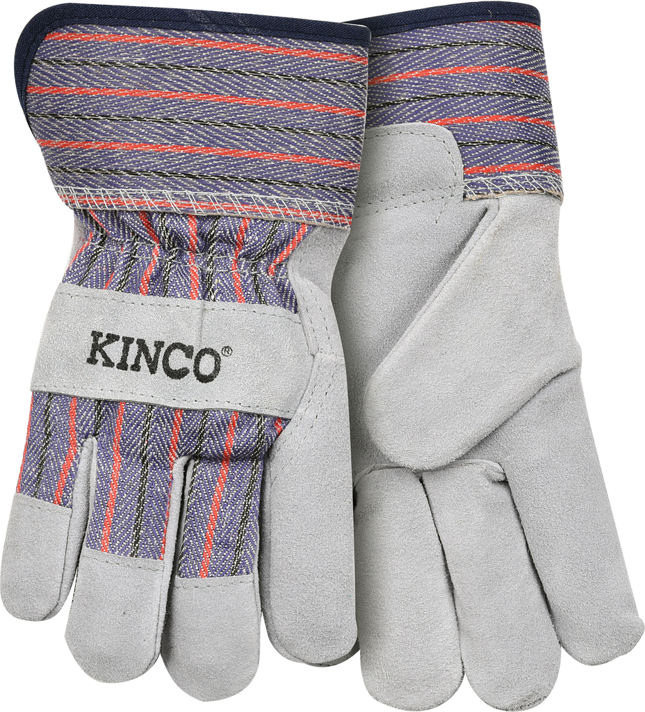 a white cotton-blend leather palm gloves from Kinco brand