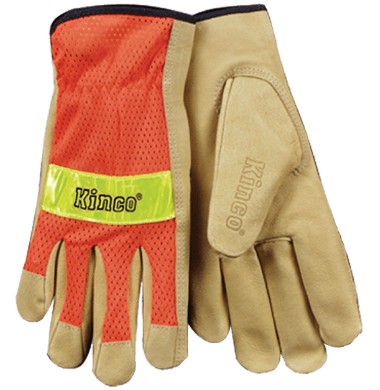 Kinco 909 Grain Pigskin, Mesh Back Gloves (one dozen) Kinco 909 Grain Pigskin, Mesh Back Gloves (one dozen)
