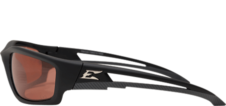 a pair of polarized glasses featuring the logo of Edge Eyewear brand on its left side