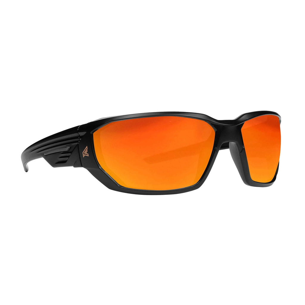 Edge Eyewear Dawson XDAP419  Matte Black Frame/Aqua Precision Red Mirror Lens Safety Glasses