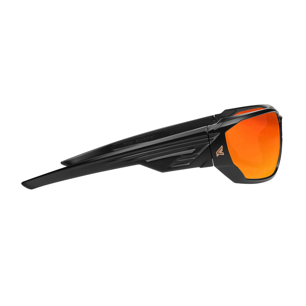 Edge Eyewear Dawson XDAP419  Matte Black Frame/Aqua Precision Red Mirror Lens Safety Glasses