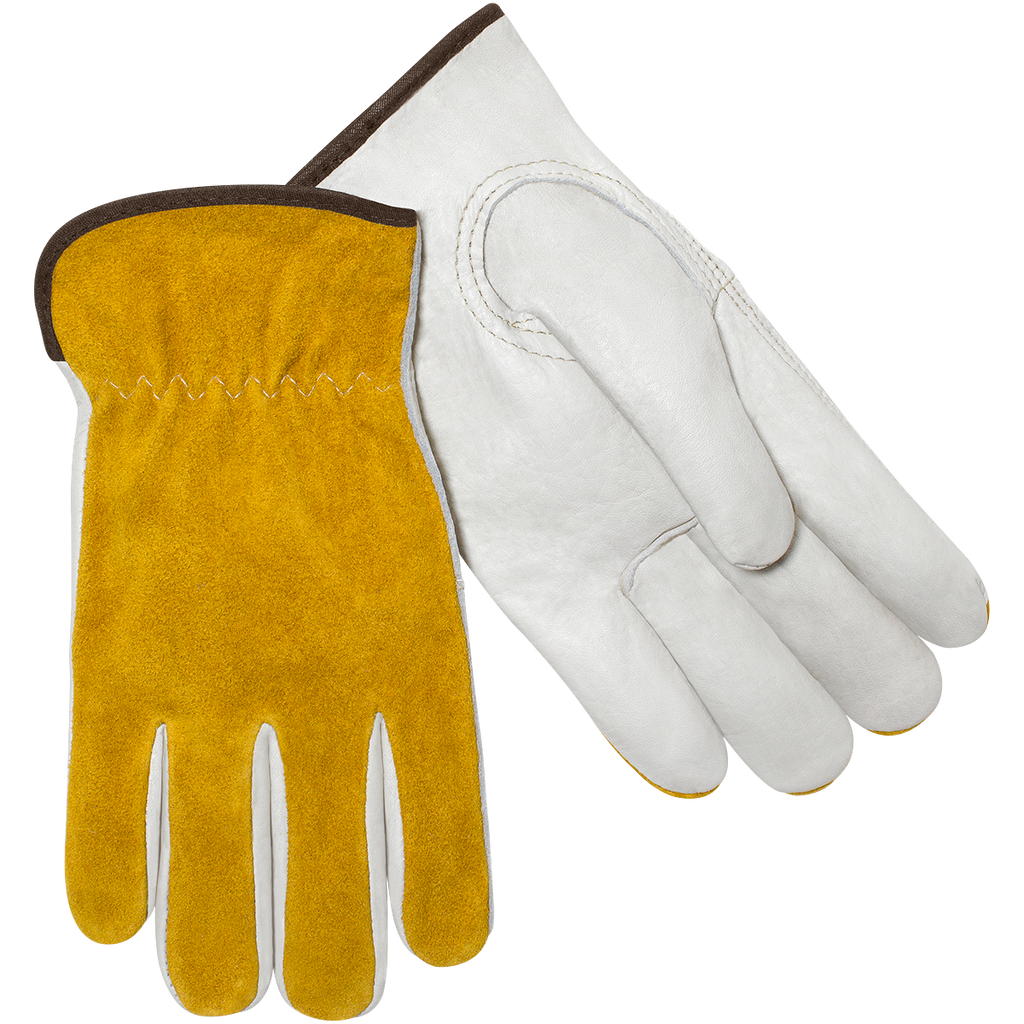 Steiner Industries 0239 Premium Grain Cowhide Palm With Split Cowhide Back Drivers Gloves (One Dozen)