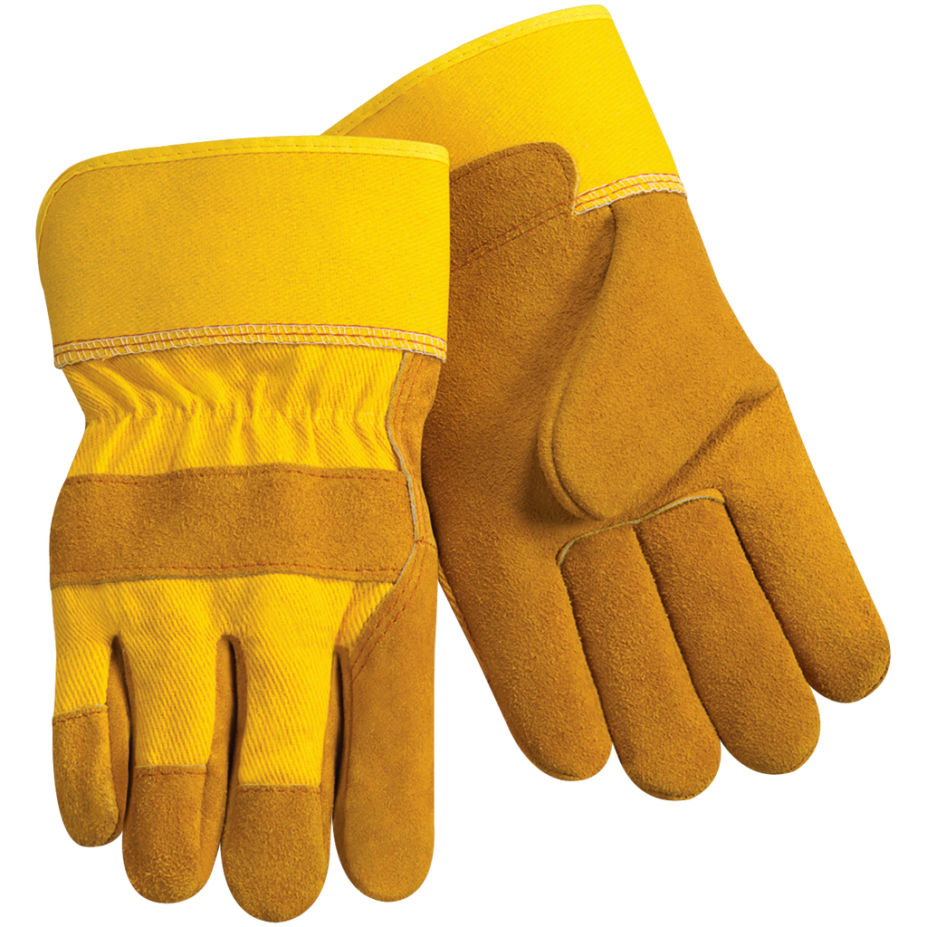 Steiner Industries 02469 Premium Split Cowhide Short Cuff Leather Palm Work Gloves, Large (One Dozen)