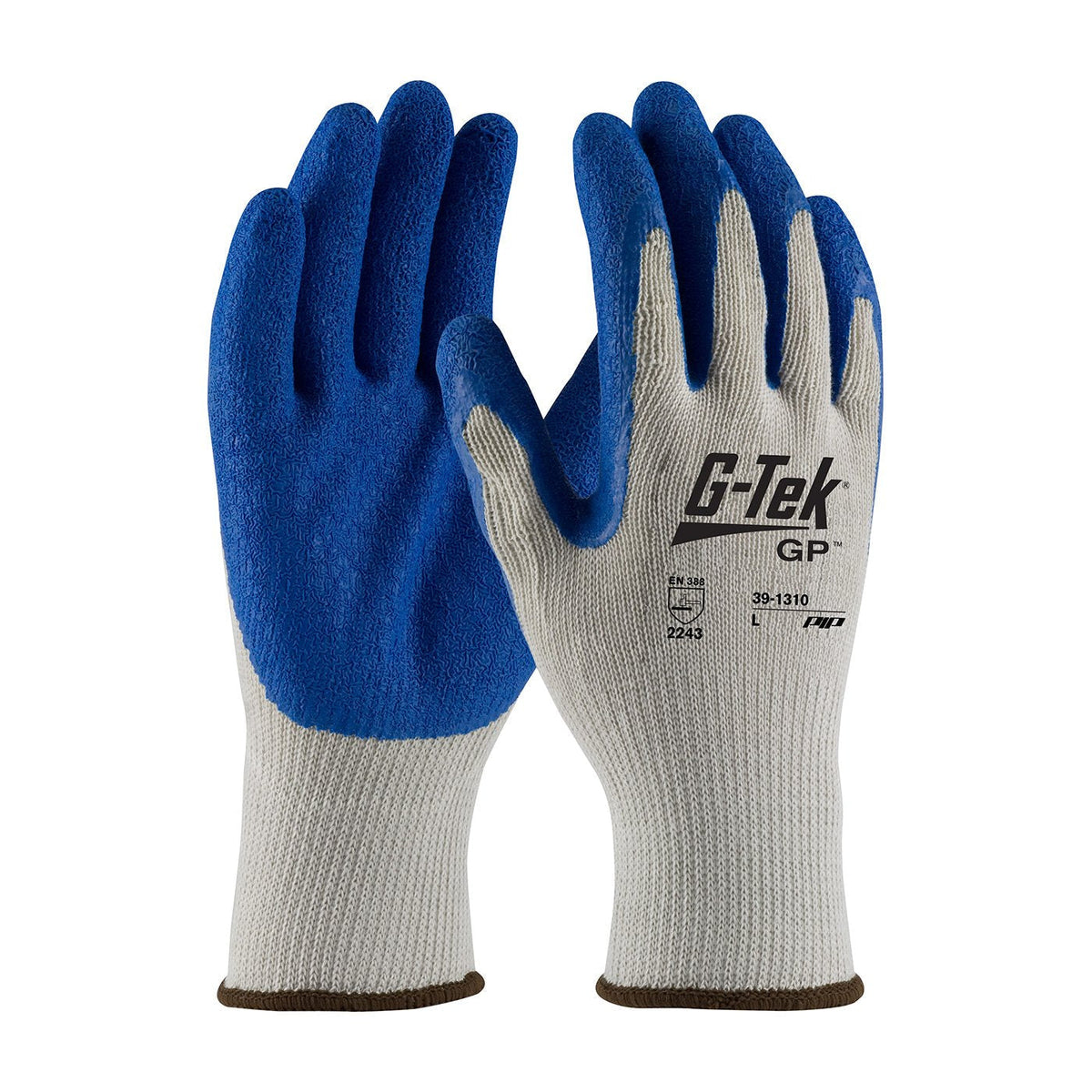 a pair of gray coated palm safety gloves from PIP