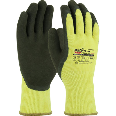 PowerGrab KEV 09-K1350 Thermo Seamless Knit Kevlar/Acrylic Glove with Latex Coated MicroFinish Grip on Palm and Fingers (One Dozen)