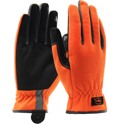 PIP 120-4600 Maximum Safety Viz with Synthetic Leather Palm and Fabric Back PVC Grip on Index Finger/Thumb Safety Glove (One Dozen)