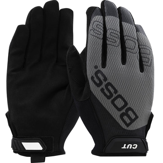 Boss 120-MC1225T Synthetic Microfiber Palm with Mesh Fabric Back and Para-Aramid Cut Lining Safety Glove (1 Pair)