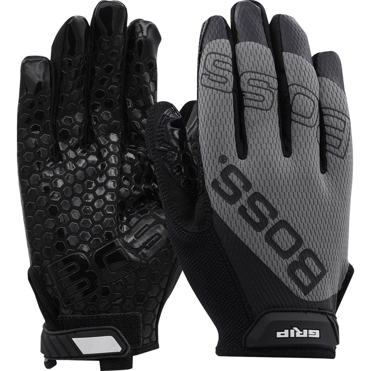 Boss 120-MG1220T Synthetic Microfiber Palm with Silicone Grip esh Fabric Back Safety Glove (One Dozen)
