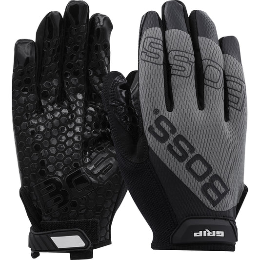 Boss 120-MG1220T Synthetic Microfiber Palm with Silicone Grip esh Fabric Back Safety Glove (1 Pair)