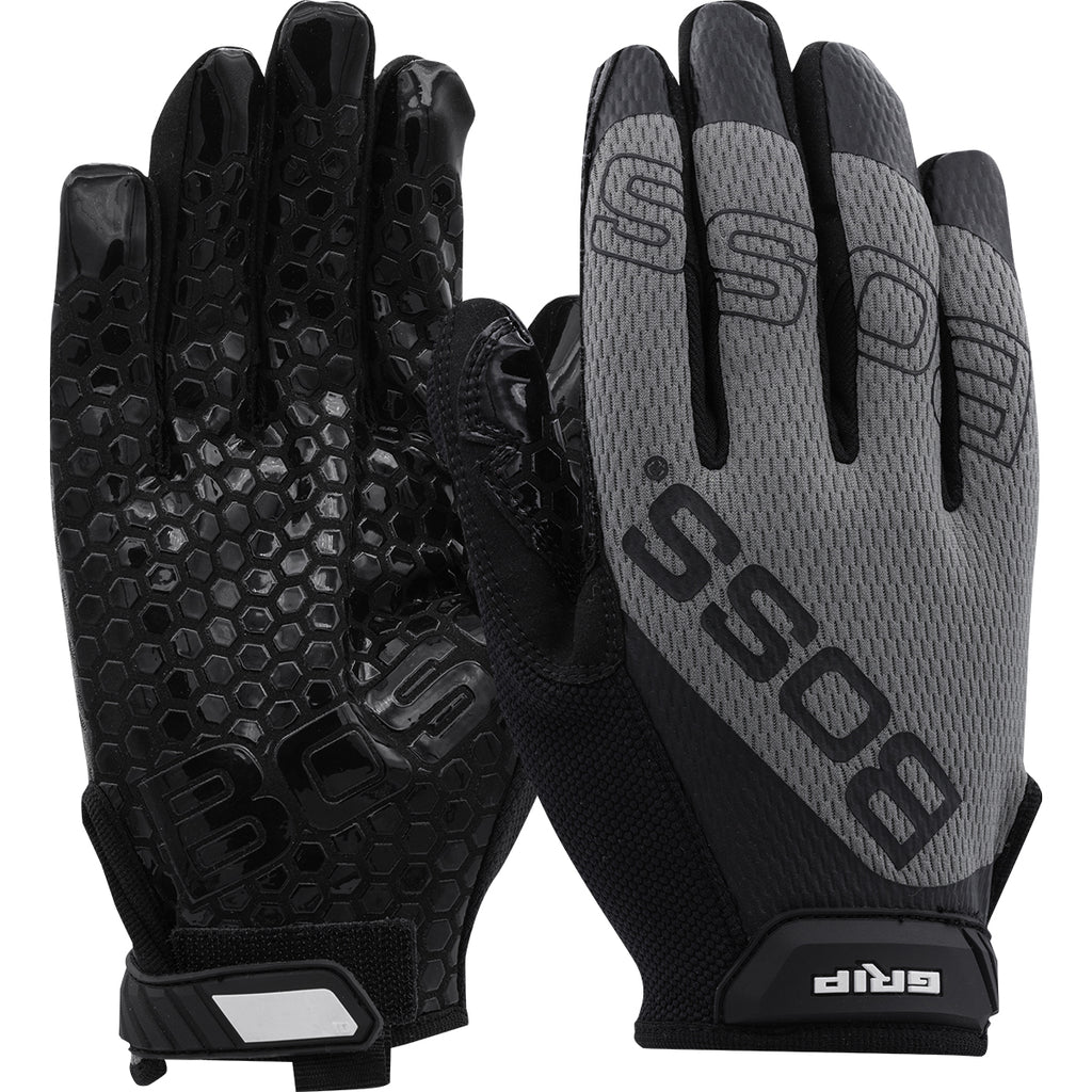 Boss 120-MG1220T Synthetic Microfiber Palm with Silicone Grip esh Fabric Back Safety Glove (One Dozen)