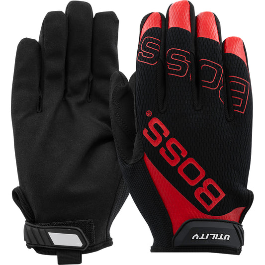 Boss 120-MU1210T Synthetic Microfiber Palm with Mesh Fabric Back Safety Glove (One Dozen)