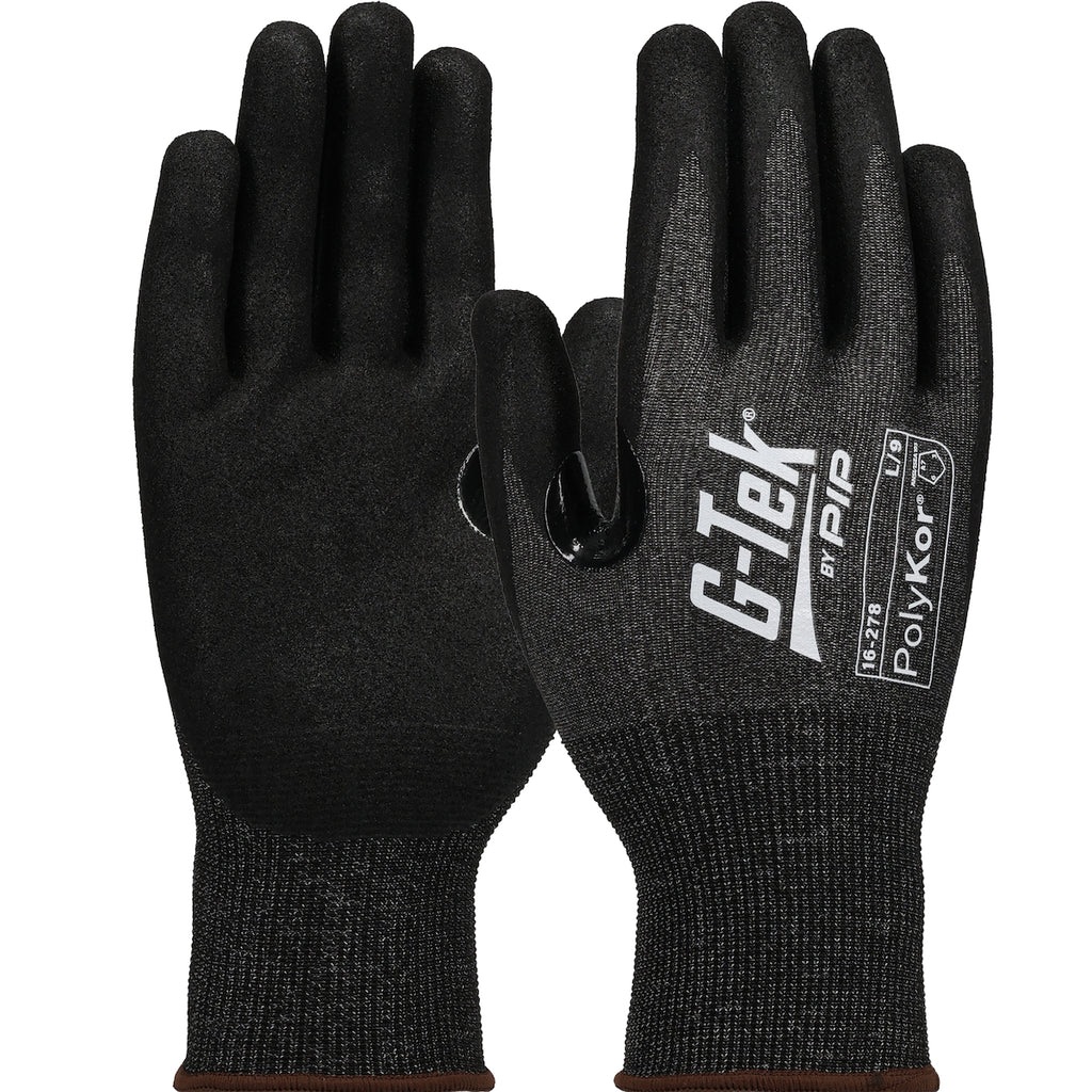 G-Tek PolyKor X7 16-278 Seamless Knit Blended with Nitrile Coated Grip Touchscreen Compatible Safety Glove(One Dozen)