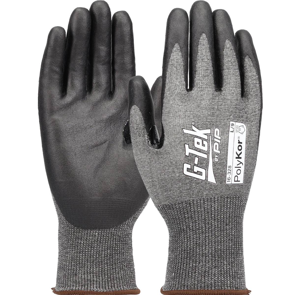 G-Tek PolyKor 16-328 Seamless Knit Blended with Nitrile Coated Foam Grip Touchscreen Compatible Safety Glove(One Dozen)