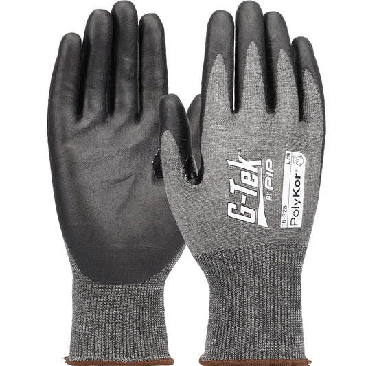 G-Tek PolyKor 16-328 Seamless Knit Blended with Nitrile Coated Foam Grip Touchscreen Compatible Safety Glove(One Dozen)