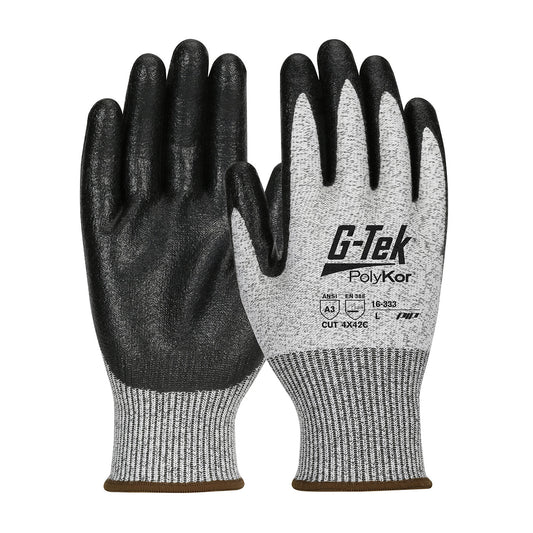G-Tek PolyKor 16-333 Seamless Knit Blended with Nitrile Coated MicroSurface Grip Safety Glove (One Dozen)
