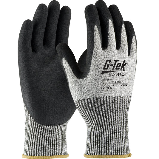 a pair of gray nitrile coated cut resistant gloves from Protective Industrial Products