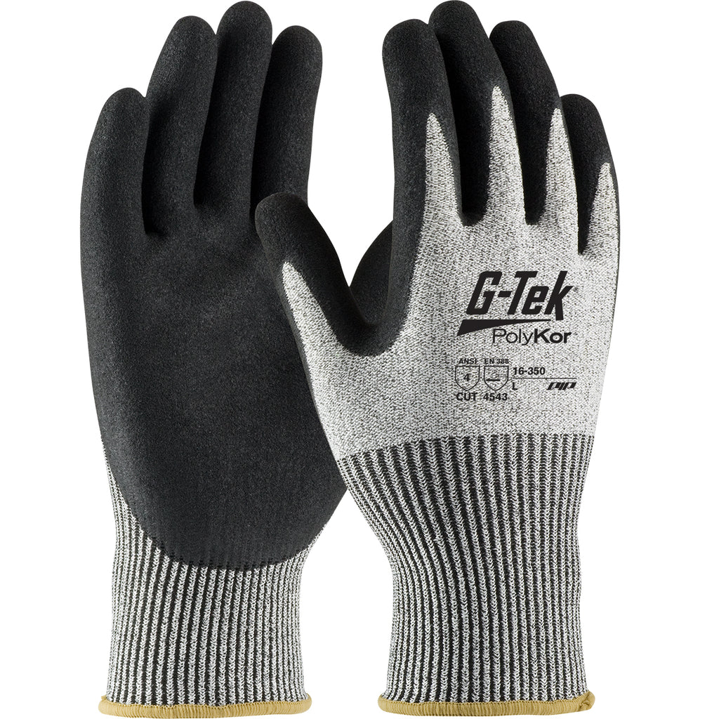 a pair of gray nitrile coated cut resistant gloves from Protective Industrial Products