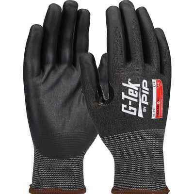 G-Tek 16-351 Seamless Knit PolyKor® Blended Glove with Foam Nitrile Coated Grip on Palm & Fingers - 