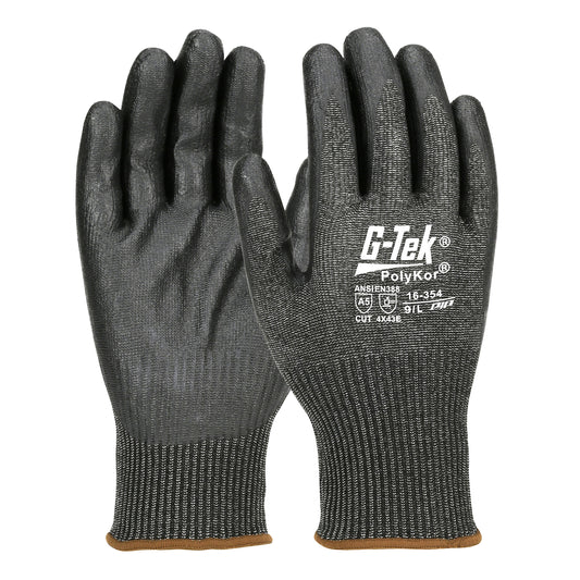 G-Tek PolyKor 16-354 Seamless Knit Nitrile Coated Foam Grip Cut Resistant Safety Glove (One Dozen)
