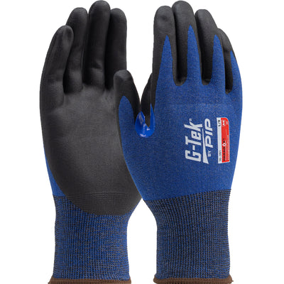 G-Tek 16-361 Seamless Knit PolyKor® Blended Glove with Foam Nitrile Coated Grip on Palm & Fingers - 