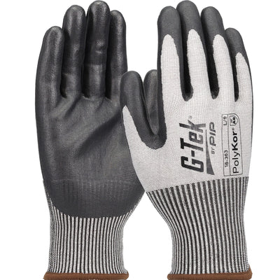 G-Tek 16-363 Seamless Knit PolyKor® Blended Glove with Foam Nitrile Coated Grip on Palm & Fingers - 