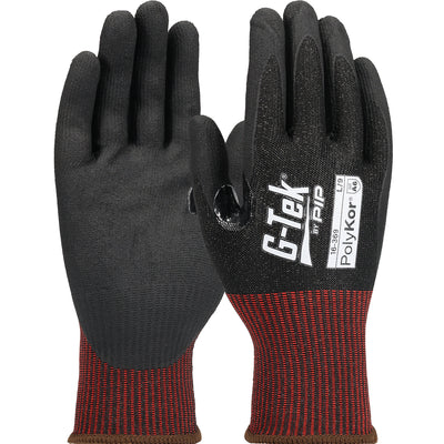 G-Tek 16-369 Premium Seamless Knit PolyKor® Blended Glove with Foam Nitrile Coated Grip on Palm & Fi
