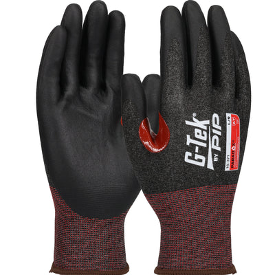 G-Tek 16-371 Seamless Knit PolyKor® Blended Glove with Foam Nitrile Coated Grip on Palm & Fingers - 