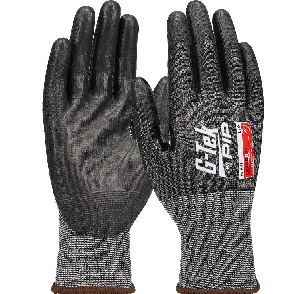 G-Tek PolyKor 16-541 21 Gauge Seamless Knit Polyurethane Coated Flat Grip Safety Glove (One Dozen)