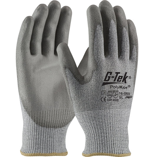 PIP 16-560 G-Tek PolyKor Knit PolyKor Polyurethane Coated Safety Glove(One Dozen)