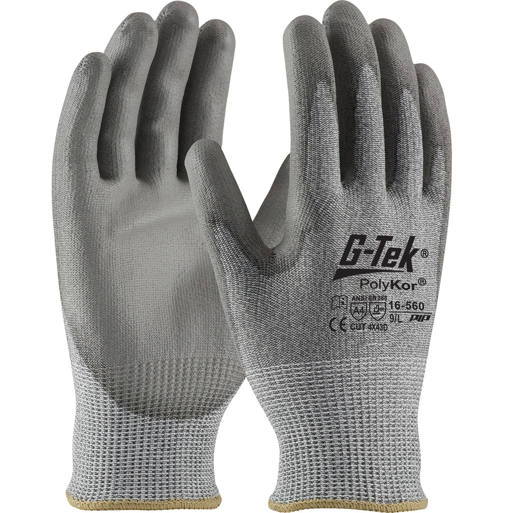 PIP 16-560 G-Tek PolyKor Knit PolyKor Polyurethane Coated Safety Glove(One Dozen)