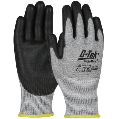 G-Tek PolyKor 16-561 Touchscreen Compatible Seamless Knit Polyurethane Coated Flat Grip Safety Glove (One Dozen)