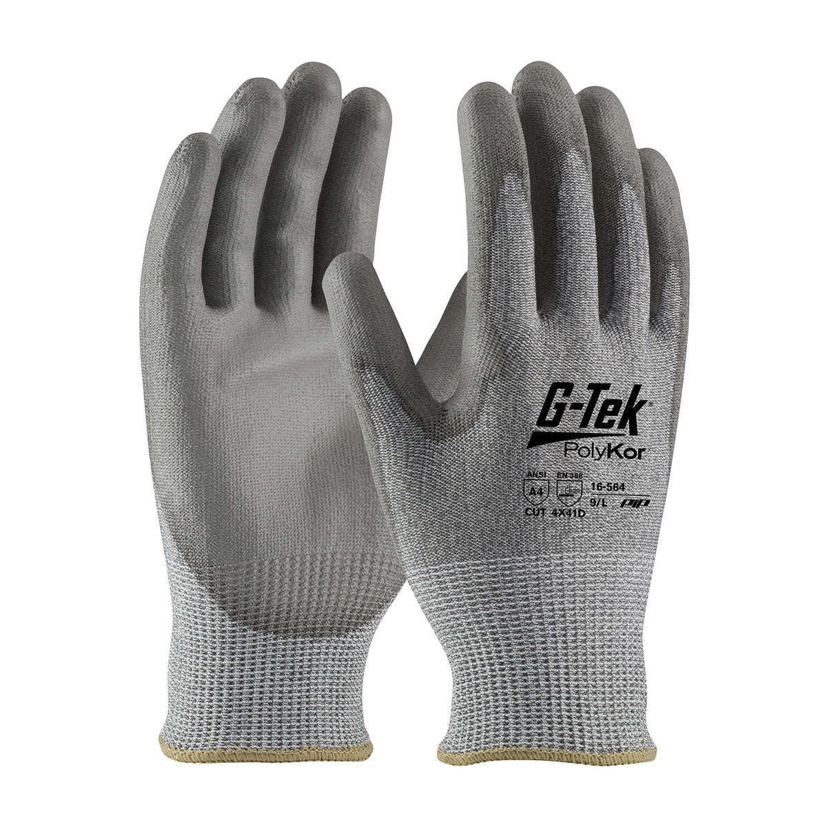 G-Tek PolyKor 16-564 Industry Grade Seamless Knit Polyurethane Coated Flat Grip Bulk Pack Safety Glove (One Dozen)