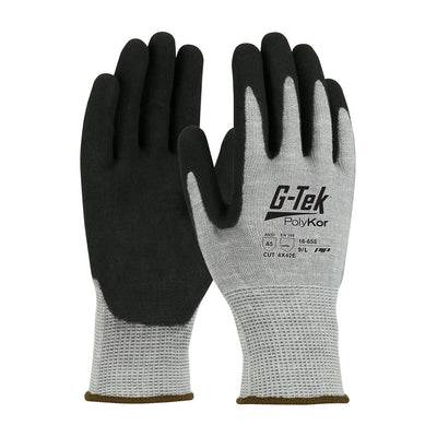 G-Tek PolyKor 16-655 Seamless Knit Double-Dipped Nitrile Coated MicroSurface Grip Safety Glove (One Dozen)