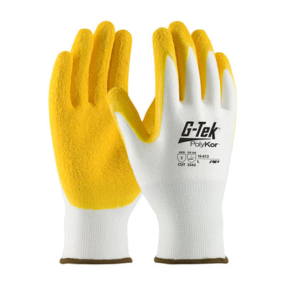 G-Tek 16-813 Seamless Knit A2 PolyKor® Blended Glove with Latex Coated Crinkle Grip on Palm & Finger