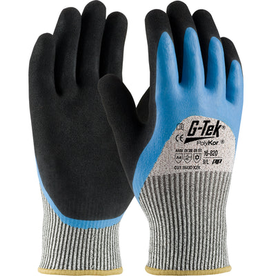 G-Tek 16-820 Seamless Knit PolyKor® Blend Glove with Acrylic Lining and Double-Dip Latex MicroSurfac
