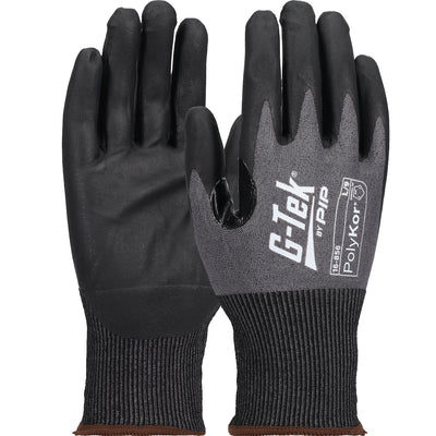 G-Tek 16-856 Seamless Knit A6 PolyKor® Blended Glove with Foam Nitrile Coated Grip on Palm & Fingers