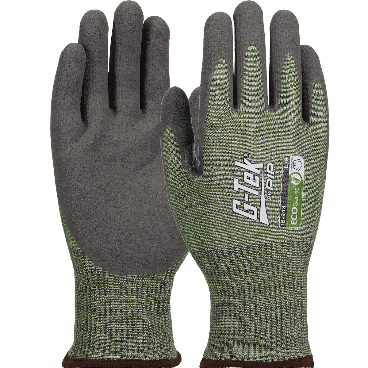 G-Tek 16-943 Seamless Knit Bio-Based Yarn Blended Glove with Bio-XTC™ Coated MicroSurface Grip on Pa
