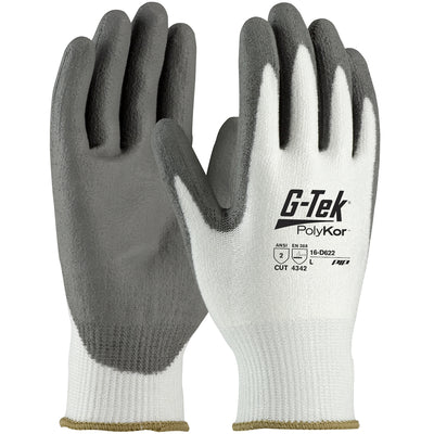 PIP 16-D622 G-Tek PolyKor Seamless Knit Blended Glove with Polyurethane Coated Flat Grip Safety Glove (One Dozen)